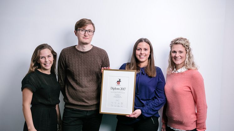 Malin Lindén, Tobias Ericsson, Malin Grönborg och Lovisa Forselius på PE Accounting