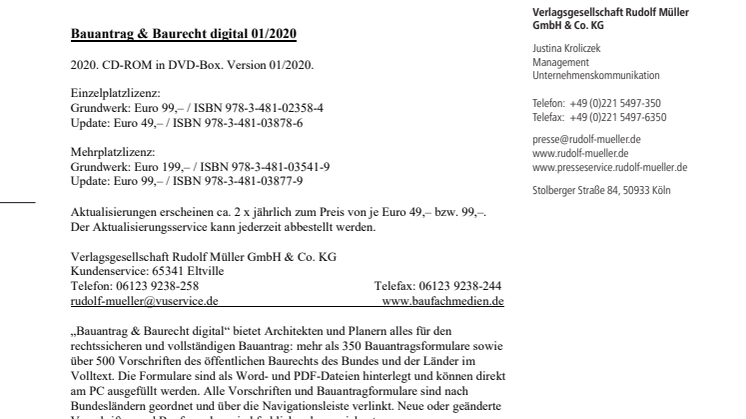 Bauantrag & Baurecht digital 01/2020