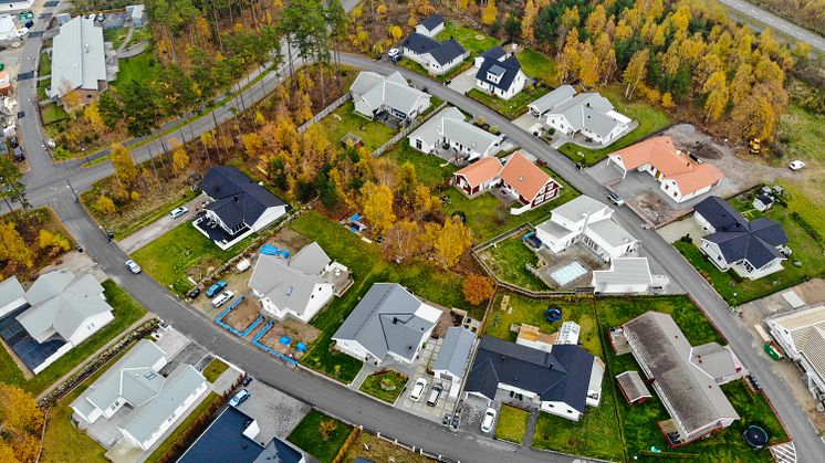 En liten del av stadsdelen Ljungaviken i Sölvesborg i november 2018, för att ladda ner som högupplöst pressbild se länk nedan.