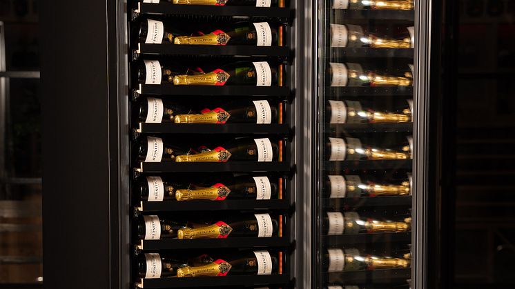 Normally, a full-sized wine fridge uses 170 kWh per year, while the new energy-efficient wine cooler from PeVino only uses 79 kWh per year – less than half. Photo: PR. 