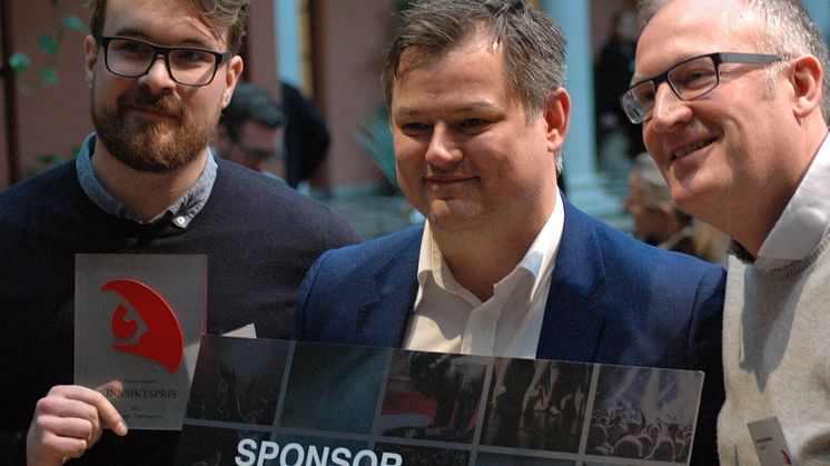  Matias Hana, Bjørn Erik Stabell og Dag Sørli mottok i dag Sponsor Insights Innsiktspris 2017 på vegne av Sjømatrådet