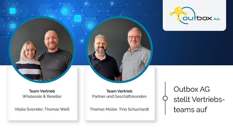 Vertriebsteam Wholesale & Reseller (Vitalia Svionder und Thomas Weiß) und Vertriebsteam Partner und Geschäftskunden (Thomas Müller und Tino Schuchardt)