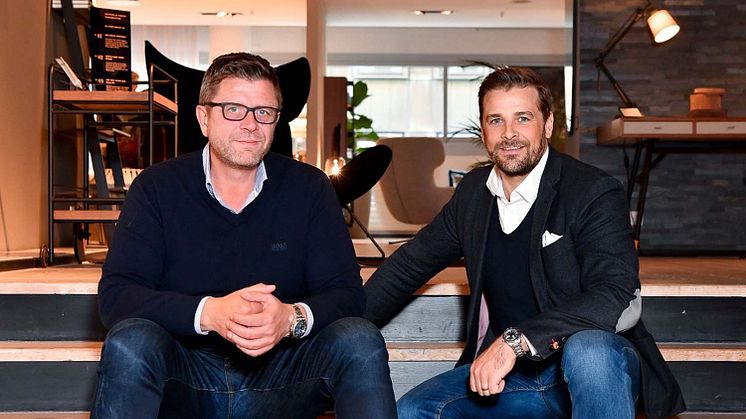 Die beiden Geschäftsführer der ARBO Möbeldesign GmbH, Arne Kristiansen und Matthias Küpfer (Foto v. l.)