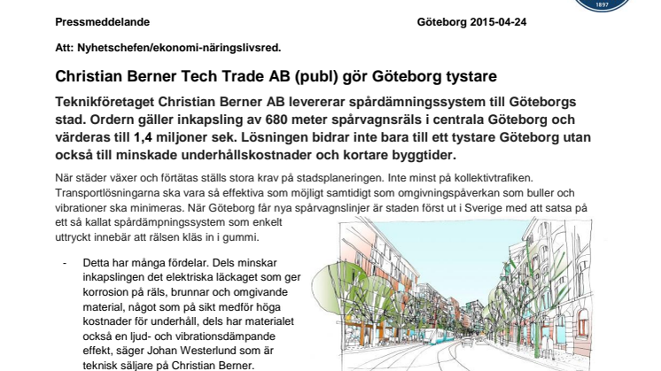 Christian Berner Tech Trade AB (publ) gör Göteborg tystare