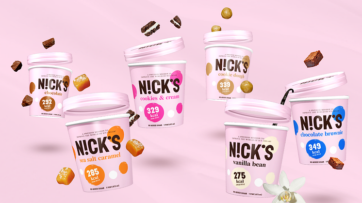 Nick's nya krämiga glass i sex olika smaker