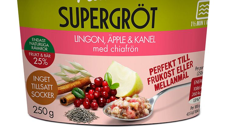 Paulúns Supergröt (kyld) - Lingon, Äpple & Kanel
