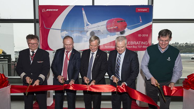 Ribbon cutting ceremony at Boeing Delivery Centre