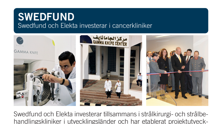 Faktablad: Swedfund och Elekta investerar i cancerkliniker