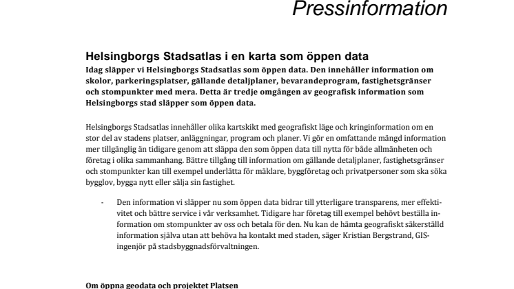 ​Helsingborgs Stadsatlas i en karta som öppen data