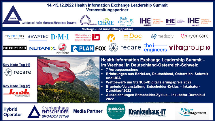 In drei Wochen: HIE Leadership Summit im Universitätsspital Basel (US) - sicher sich Ihren Platz!