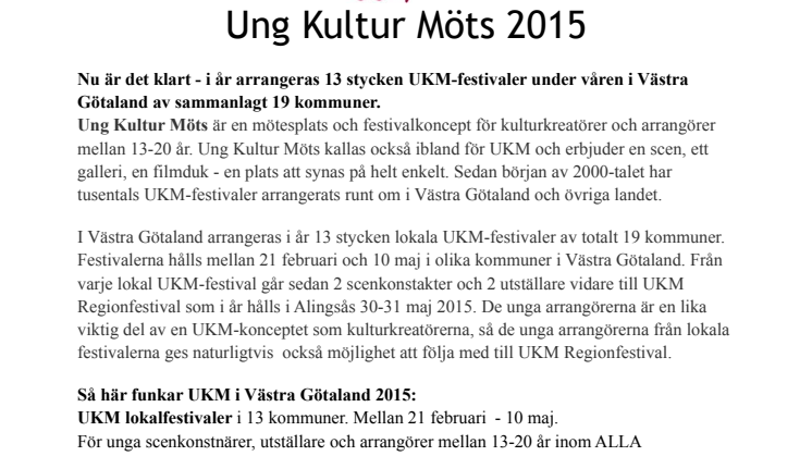 Ung Kultur Möts 2015 - Öppet för anmälan!