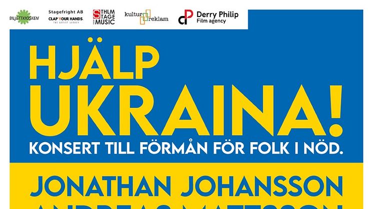 Konserten "Hjälp Ukraina – Konsert till förmån för folk i nöd” äger rum den 20 mars, klockan 18.00.