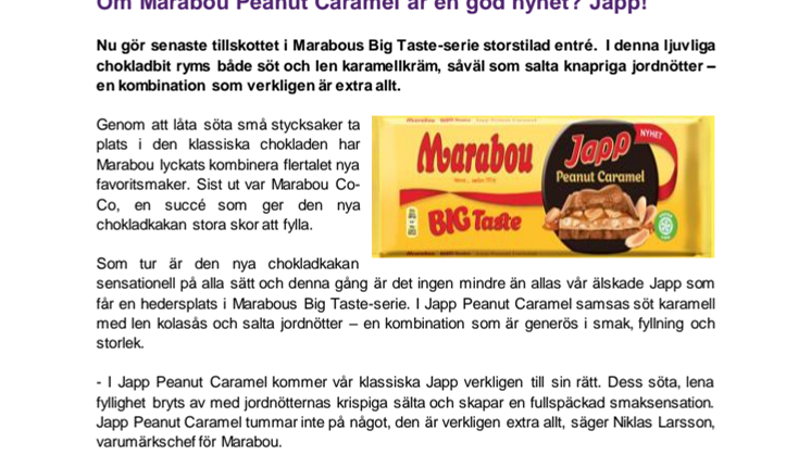 Om Marabou Peanut Caramel är en god nyhet? Japp!