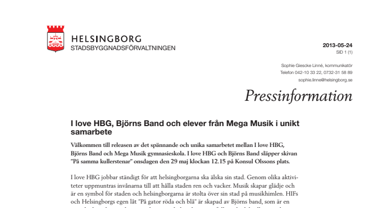 I love HBG, Björns Band och elever från Mega Musik i unikt samarbete