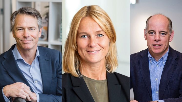 Nya ledamöter i Swedish Edtech Industrys styrelse: Christer Carlberg, vd Sanoma Utbildning, Anna Settman, vd Liber och Per Almgren, vd Natur & Kultur. 