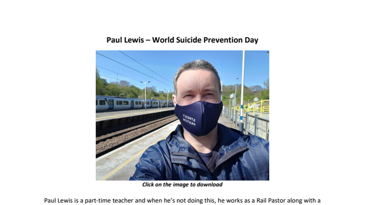 Paul Lewis - World Suicide Prevention Day