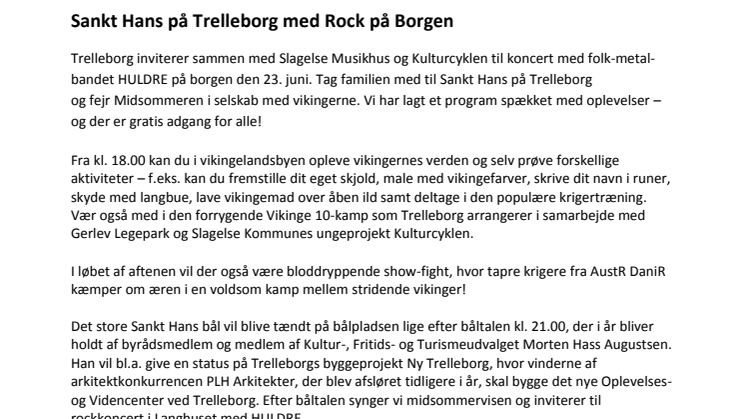 Sankt Hans på Trelleborg med Rock på Borgen