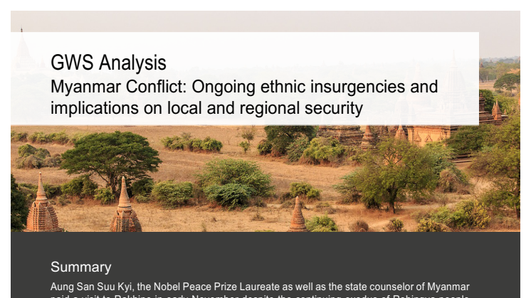 Myanmar Conflict: Ongoing ethnic insurgencies and implications on local and regional security