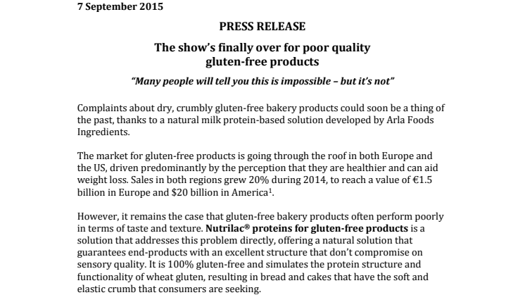 The show’s finally over for poor quality gluten-free products
