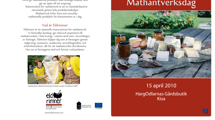 Mathantverksdag i Östergötland den 15 april