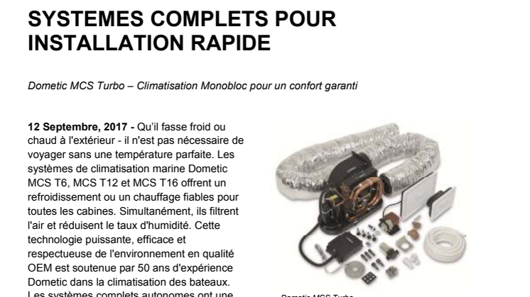 Systemes Complets Pour  Installation Rapide