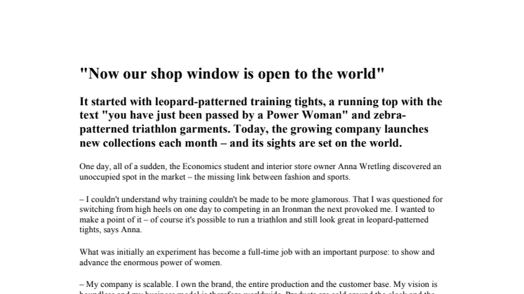 We are ready to open up our shop window to the world