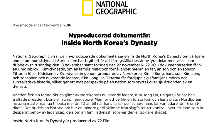 ​Nyproducerad dokumentär: Inside North Korea's Dynasty