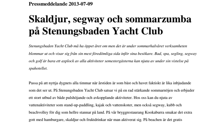 Skaldjur, segway eller sommarzumba på Stenungsbaden Yacht Club