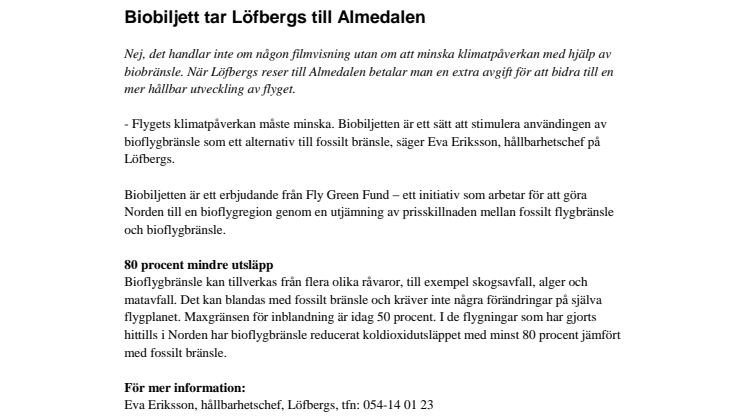 Biobiljett tar Löfbergs till Almedalen