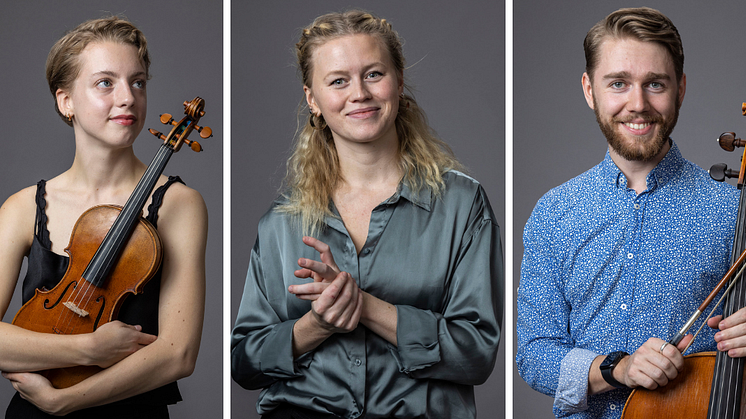 Solistprisets tre taggade finalister: Alva Holm, Klara Andersson och Daniel Thorell.