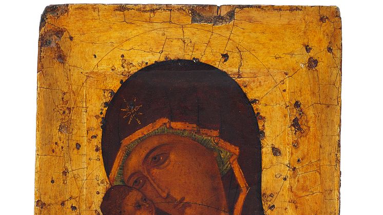 Russian icon depicting the Mother of God with the child