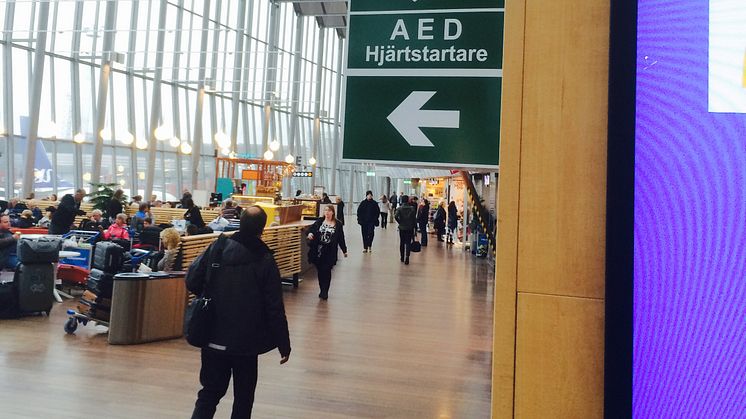 Stockholm Arlanda Airport blir Nordens första hjärtsäkra flygplats