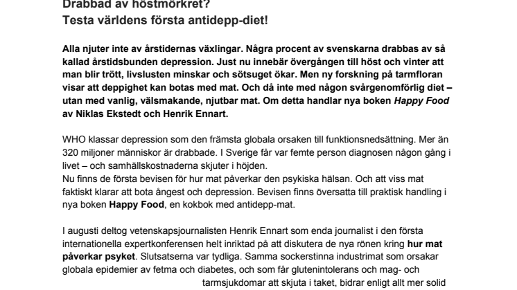 Världens första antidepp-diet!