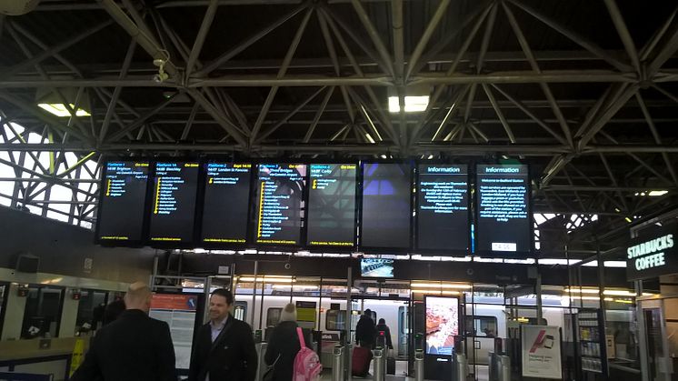 New information screens at Bedford station