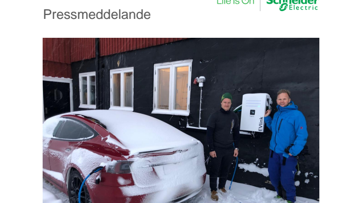 Hotell Kittelfjäll vill uppmuntra till hållbart resande genom installation av EVlink elbilsladdare från Schneider Electric