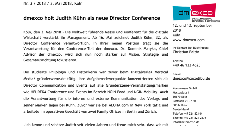 dmexco holt Judith Kühn als neue Director Conference