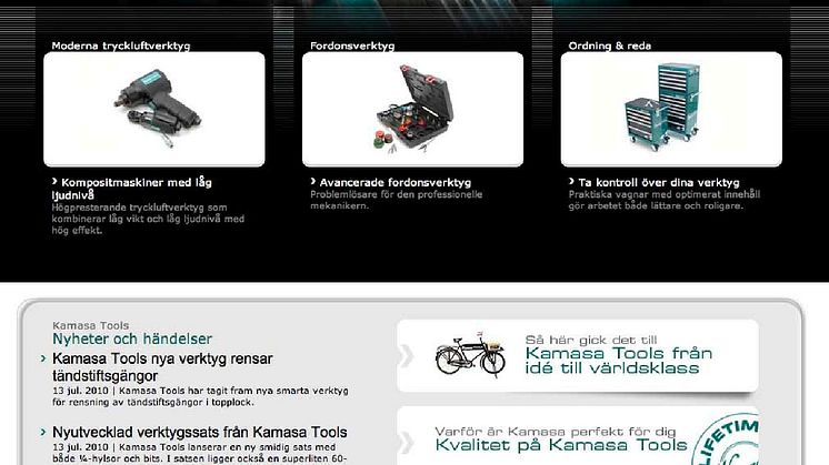 Kamasa Tools visar allt på nya webbsidan