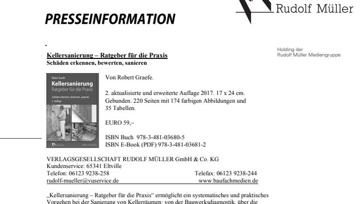 Kellersanierung – Ratgeber für die Praxis