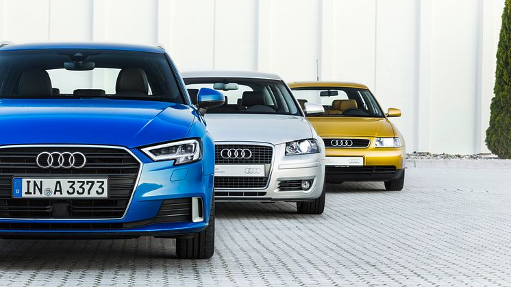 Audi A3, Generation 1 fra 1996,  Generation 2 fra 2004, Generation 3 fra 2016