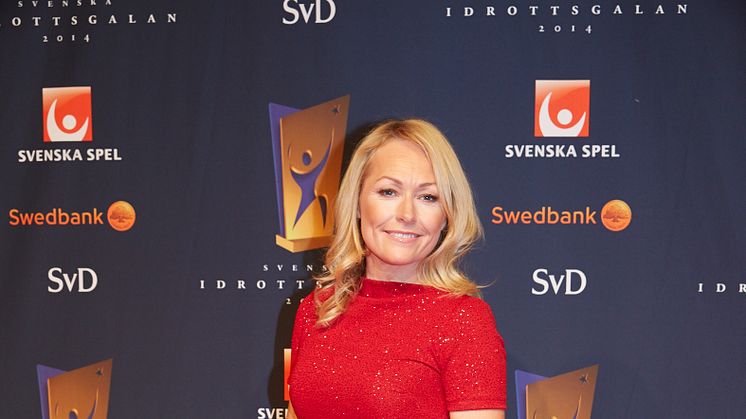 Yvette Hermundstad på röda mattan Svenska Idrottsgalan