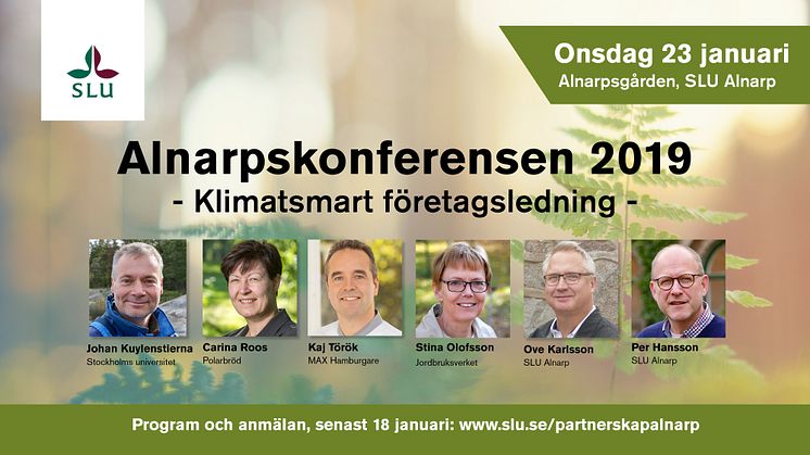 Alnarpskonferensen 2019 bjuder på flera intressanta föreläsare.