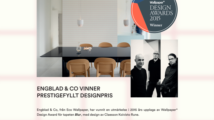 Engblad & Co vinner prestigefyllt designpris
