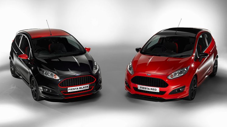 Ford tuo myyntiin huomiota herättävät Fiesta Red Edition- ja Fiesta Black Edition -mallit; tehokkaimmat 1.0-litraiset tuotanto katuautot 