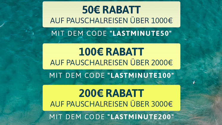 Bis zu 300 Euro Rabatt auf Last-Minute-Urlaub mit Urlaubsguru