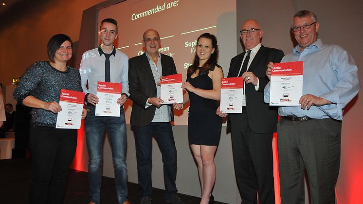 L-R Cheryl Lawson, Andy Cameron, Colin McPherson, Sophie Moorby, John Gordon and Steven Tomkins. 