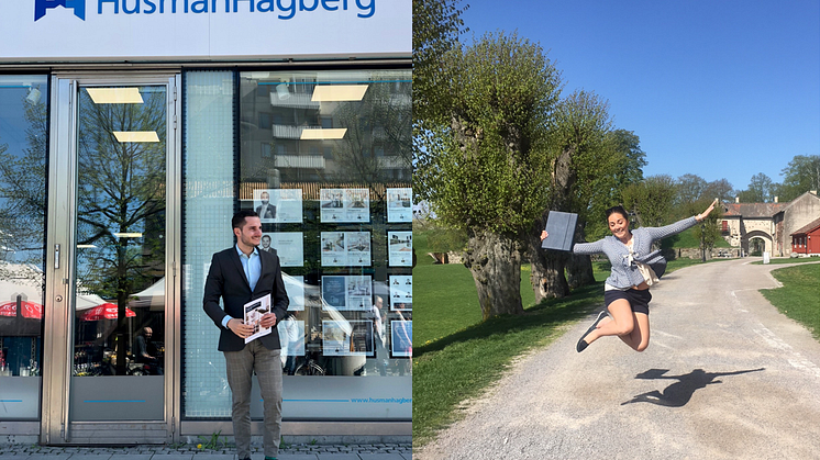 Till vänster; Ramzi Hamam, mäklare och franchisetagare HusmanHagberg Kista, till höger; Erika Fernström, mäklare och franchisetagare HusmanHagberg Järfälla.