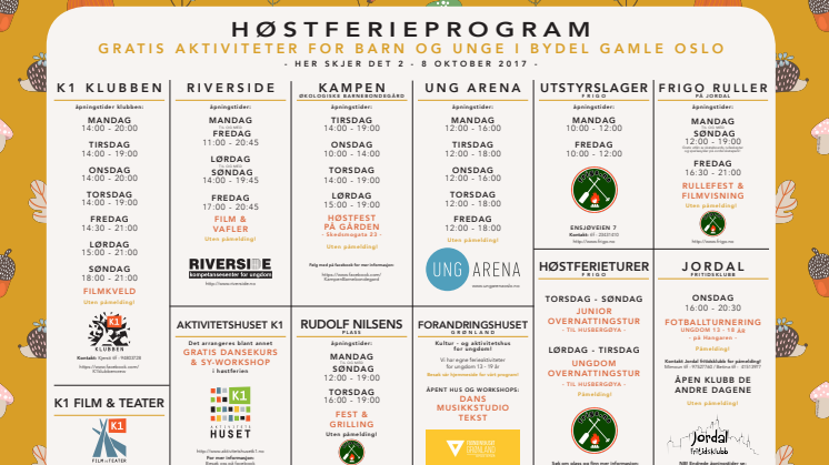 Høstferieprogram 2017 for barn og unge