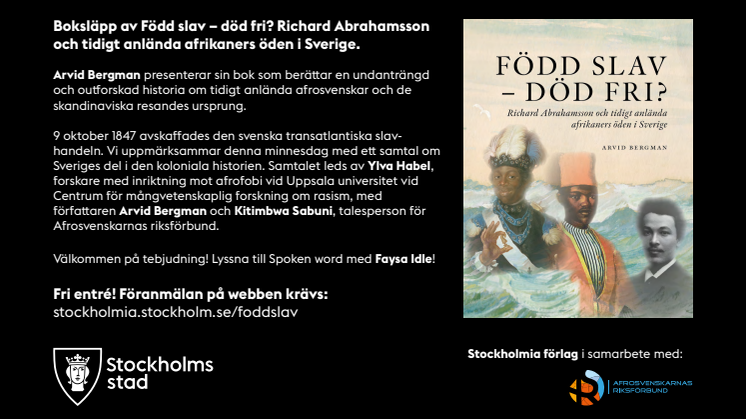 Ny bok från Stockholmia! Om tidigt anlända afrosvenskar och resandes historia