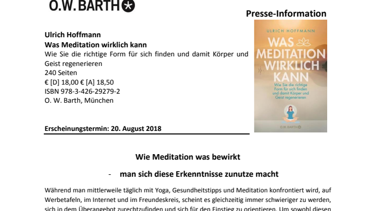 Ulrich Hoffmann - Was Meditation wirklich kann