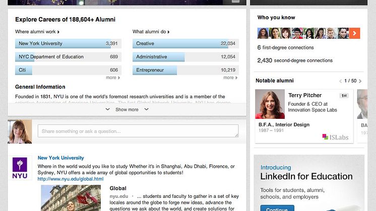 LinkedIn stellt ‚University Pages‘ vor